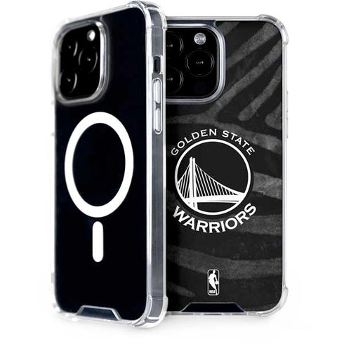 NBA Golden State Warriors Black Animal Print iPhone 15 Pro Max MagSafe Case